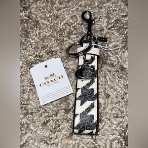 NWT!! Coach Loop Bag Charm With Houndstooth Print